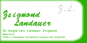 zsigmond landauer business card